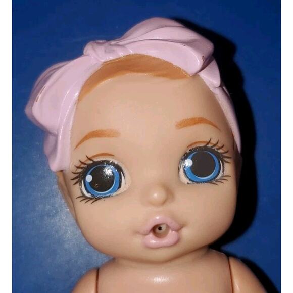 4 Inch Zapf Creations Baby Surprise Pink Bow Blue Eyes Diaper Collectible - Picture 2 of 10